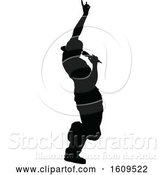 Vector Illustration of Silhouetted Male Singer by AtStockIllustration