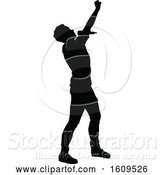 Vector Illustration of Silhouetted Male Singer by AtStockIllustration