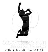 Vector Illustration of Silhouetted Male Singer with a Reflection or Shadow, on a White Background by AtStockIllustration