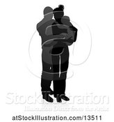 Vector Illustration of Silhouetted Mother Father and Baby, with a Shadow on a White Background by AtStockIllustration