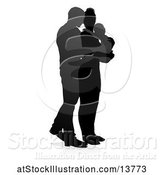 Vector Illustration of Silhouetted Mother Father and Son, with a Shadow on a White Background by AtStockIllustration