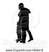 Vector Illustration of Silhouetted Mother Father and Son, with a Shadow on a White Background by AtStockIllustration