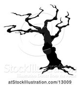 Vector Illustration of Silhouetted Spooky Bare Tree by AtStockIllustration