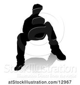 Vector Illustration of Silhouetted Teenager with a Reflection or Shadow, on a White Background by AtStockIllustration