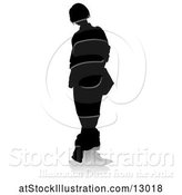 Vector Illustration of Silhouetted Teenager, with a Reflection or Shadow, on a White Background by AtStockIllustration