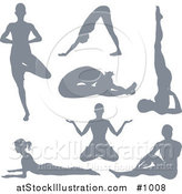 Vector Illustration of Silhouetted Yoga Women Version 2 by AtStockIllustration