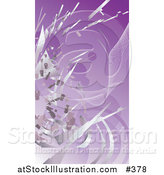 Vector Illustration of Silver Technology Scraps Exploding over Purple by AtStockIllustration