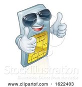 Vector Illustration of Sim Card Cool Shades Thumbs up Mascot by AtStockIllustration