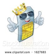 Vector Illustration of Sim Card King Cool Mobile Phone Mascot by AtStockIllustration