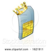 Vector Illustration of Sim Card King Mobile Phone Character by AtStockIllustration