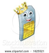 Vector Illustration of Sim Card King Mobile Phone Mascot by AtStockIllustration