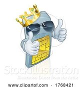 Vector Illustration of Sim Card Mobile Phone Cool King Mascot by AtStockIllustration