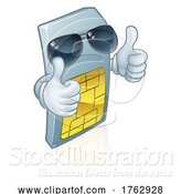 Vector Illustration of Sim Card Mobile Phone Cool Mascot by AtStockIllustration