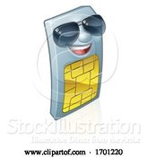 Vector Illustration of Sim Card Mobile Phone Cool Shades Mascot by AtStockIllustration