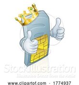 Vector Illustration of Sim Card Mobile Phone King Mascot by AtStockIllustration
