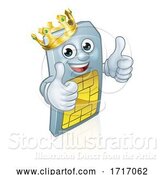Vector Illustration of Sim Card Mobile Phone King Thumbs up Mascot by AtStockIllustration