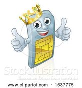 Vector Illustration of Sim Card Mobile Phone Thumbs up King Mascot by AtStockIllustration