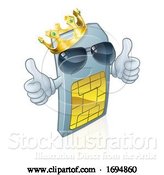 Vector Illustration of Sim Card Mobile Phone Thumbs up Mascot by AtStockIllustration