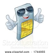 Vector Illustration of Sim Card Thumbs up Cool Shades Mascot by AtStockIllustration