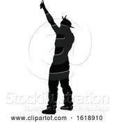 Vector Illustration of Singer Pop Country or Rock Star Silhouette by AtStockIllustration