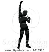 Vector Illustration of Singer Pop Country or Rock Star Silhouette by AtStockIllustration