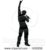 Vector Illustration of Singer Pop Country or Rock Star Silhouette by AtStockIllustration