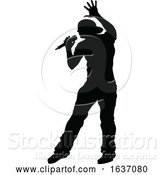 Vector Illustration of Singer Pop Country or Rock Star Silhouette by AtStockIllustration