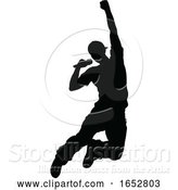 Vector Illustration of Singer Pop Country or Rock Star Silhouette by AtStockIllustration