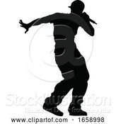 Vector Illustration of Singer Pop Country or Rock Star Silhouette by AtStockIllustration