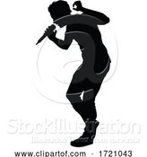 Vector Illustration of Singer Pop Country or Rock Star Silhouette by AtStockIllustration