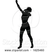 Vector Illustration of Singer Pop Country or Rock Star Silhouette Lady by AtStockIllustration