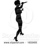 Vector Illustration of Singer Pop Country or Rock Star Silhouette Lady by AtStockIllustration