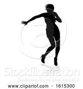 Vector Illustration of Singer Pop Country or Rock Star Silhouette Lady, on a White Background by AtStockIllustration