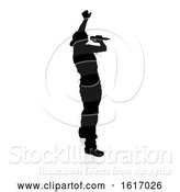 Vector Illustration of Singer Pop Country or Rock Star Silhouette, on a White Background by AtStockIllustration