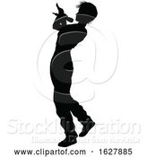 Vector Illustration of Singer Pop Hiphop or Rock Star Silhouette Lady by AtStockIllustration