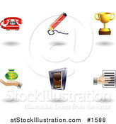 Vector Illustration of Six Shiny Business Icons by AtStockIllustration