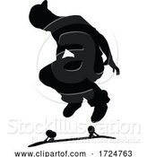 Vector Illustration of Skateboarder Skater Silhouette by AtStockIllustration