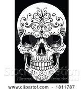 Vector Illustration of Skull Abstract Pattern Tattoo Design by AtStockIllustration
