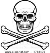 Vector Illustration of Skull and Crossbones Pirate Grim Reaper by AtStockIllustration