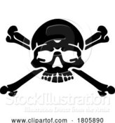 Vector Illustration of Skull and Crossbones Pirate Grim Reaper by AtStockIllustration