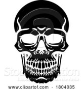 Vector Illustration of Skull Grim Reaper Skeleton Head by AtStockIllustration