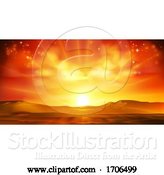 Vector Illustration of Sky Sun Sunrise Sunset Background Landscape by AtStockIllustration