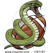 Vector Illustration of Snake American Football Sports Team Animal Mascot by AtStockIllustration