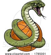 Vector Illustration of Snake Basketball Ball Animal Sports Team Mascot by AtStockIllustration