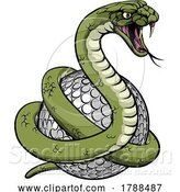 Vector Illustration of Snake Golf Ball Animal Sports Team Mascot by AtStockIllustration
