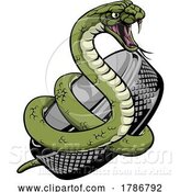 Vector Illustration of Snake Ice Hockey Team Sports Mascot by AtStockIllustration