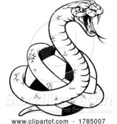 Vector Illustration of Snake Soccer Football Ball Animal Team Mascot by AtStockIllustration
