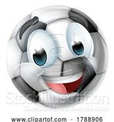 Vector Illustration of Soccer Ball Emoticon Face Emoji Icon by AtStockIllustration