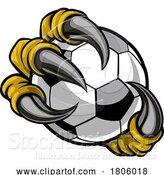 Vector Illustration of Soccer Football Ball Claw Eagle Monster Hand by AtStockIllustration
