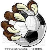 Vector Illustration of Soccer Football Ball Claw Monster Hand by AtStockIllustration